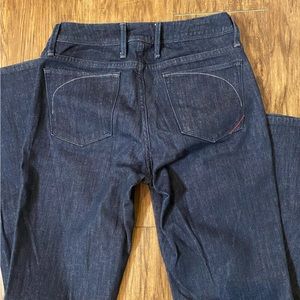 Size 0, Banana Republic, Urban Boot Cut, dark blue jean.
